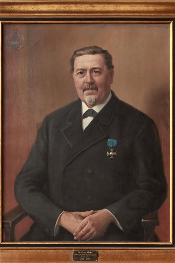 Natürlich gibt es auch ein Bürgermeisterporträt Julius Gös (1874 bis 1897) im Tübinger Rathaus. Archivbild: Metz