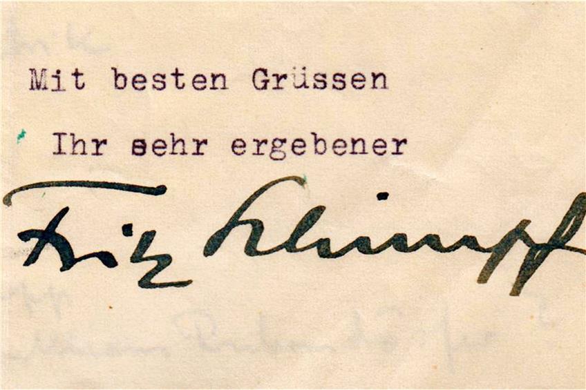 Unterschrift von Fritz Schimpf.